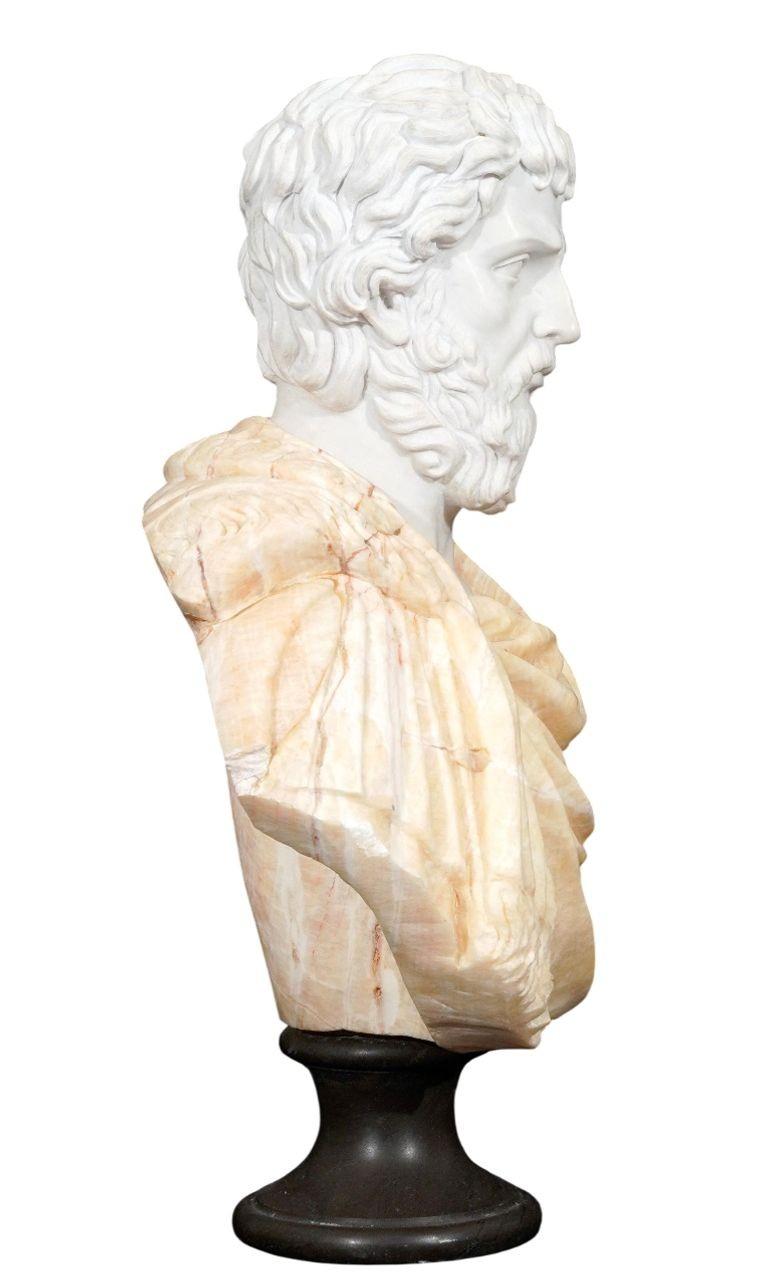 Busto in marmo multicolore dell'imperatore romano Settimio Severo dell'inizio del XX secolo In condizioni ottime in vendita a Los Angeles, CA