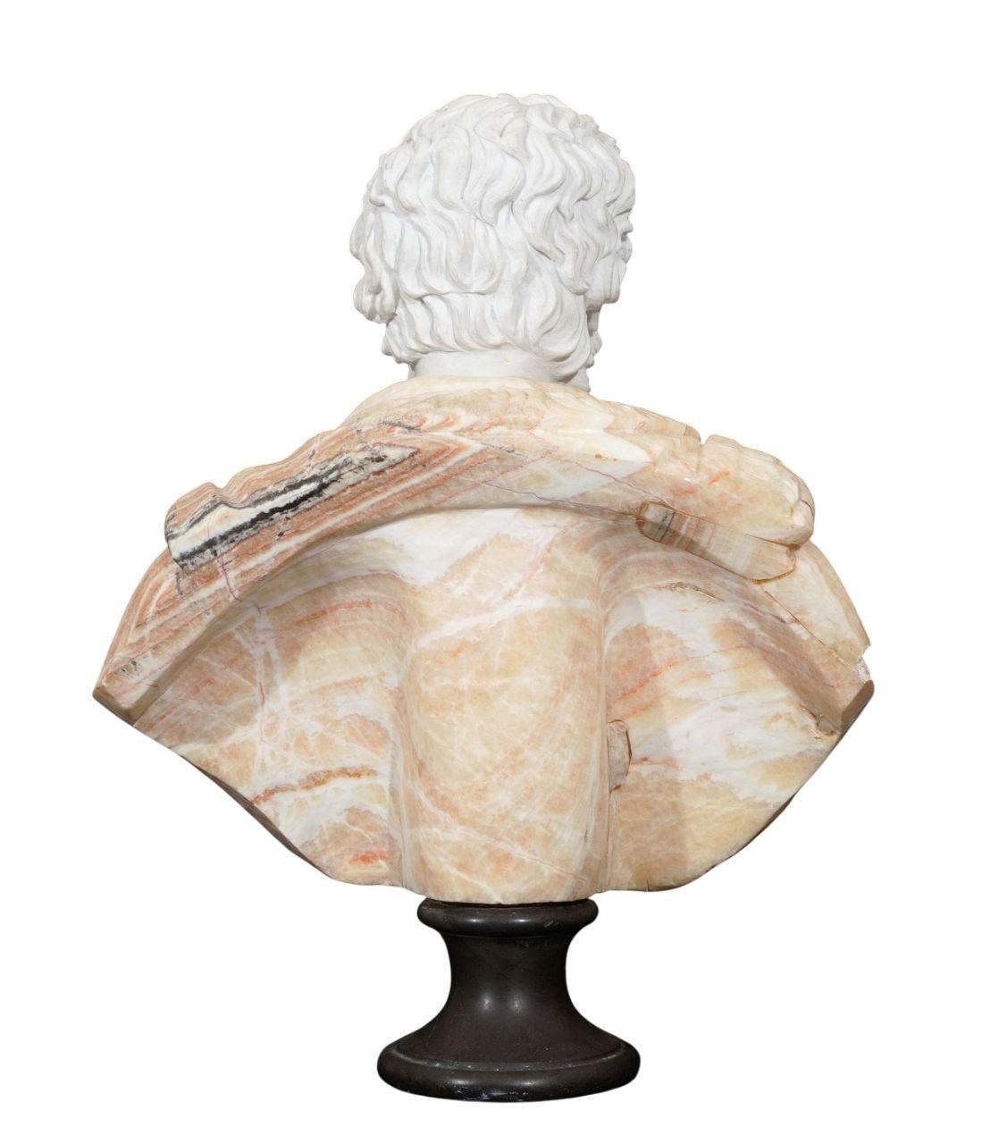 Marmo Busto in marmo multicolore dell'imperatore romano Settimio Severo dell'inizio del XX secolo in vendita