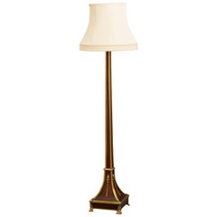 Early 20th Century Rosewood and Brass Floor Lamp