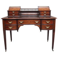 Early 20th Century Rosewood and Marquetry Inlaid Desk