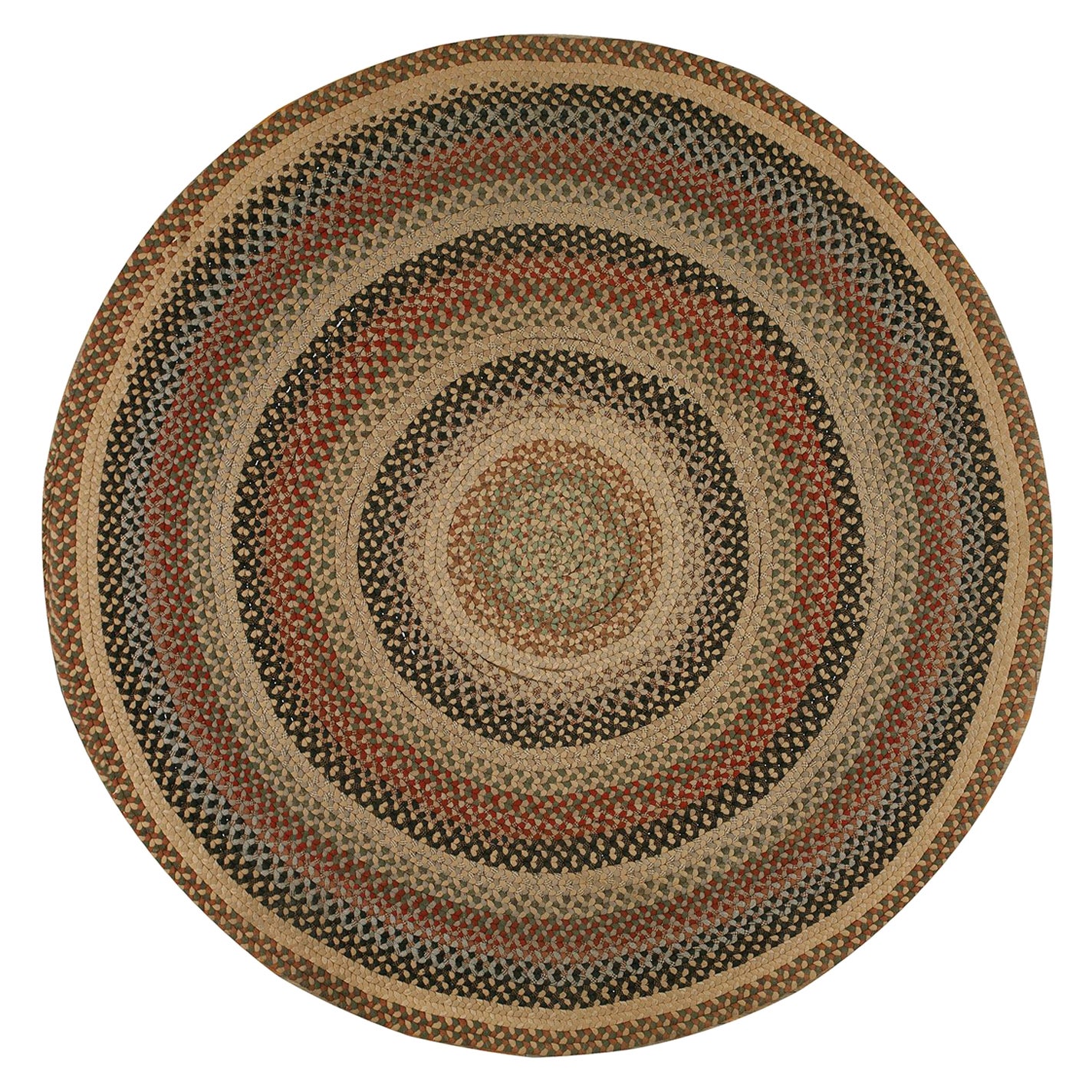 Early 20th Century Round American Braided Rug ( 6
6" R - 200 R )