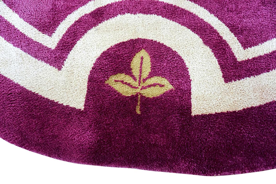 Hand-Knotted Early 20th Century Round French Art Deco Carpet 9' 2