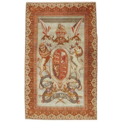 Early 20th Century 'Royal Coat of Arms of the United Kingdom' Accent Rug