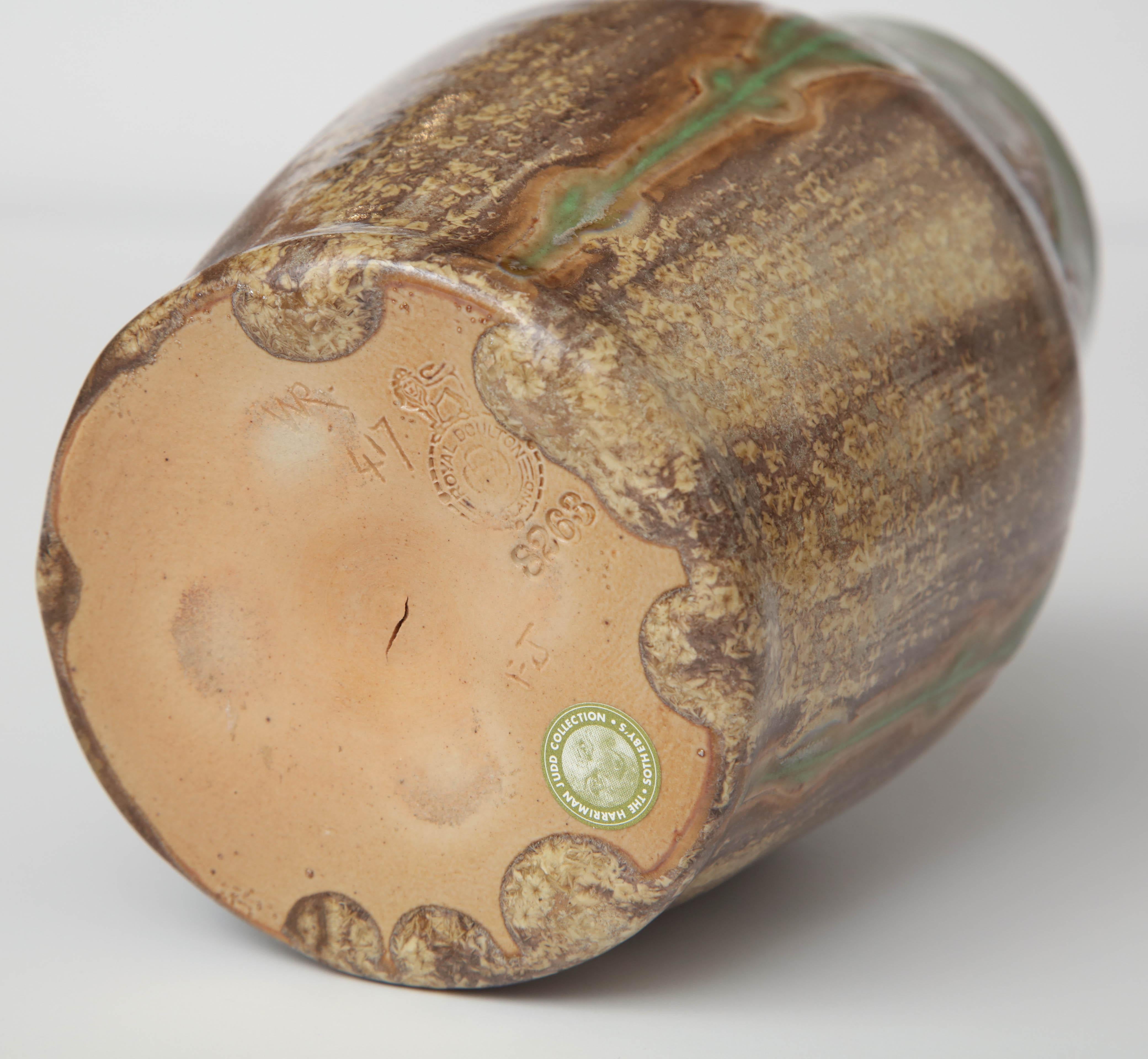 English Early 20th Century Royal Doulton Stoneware Vase, William Rowe, 1920