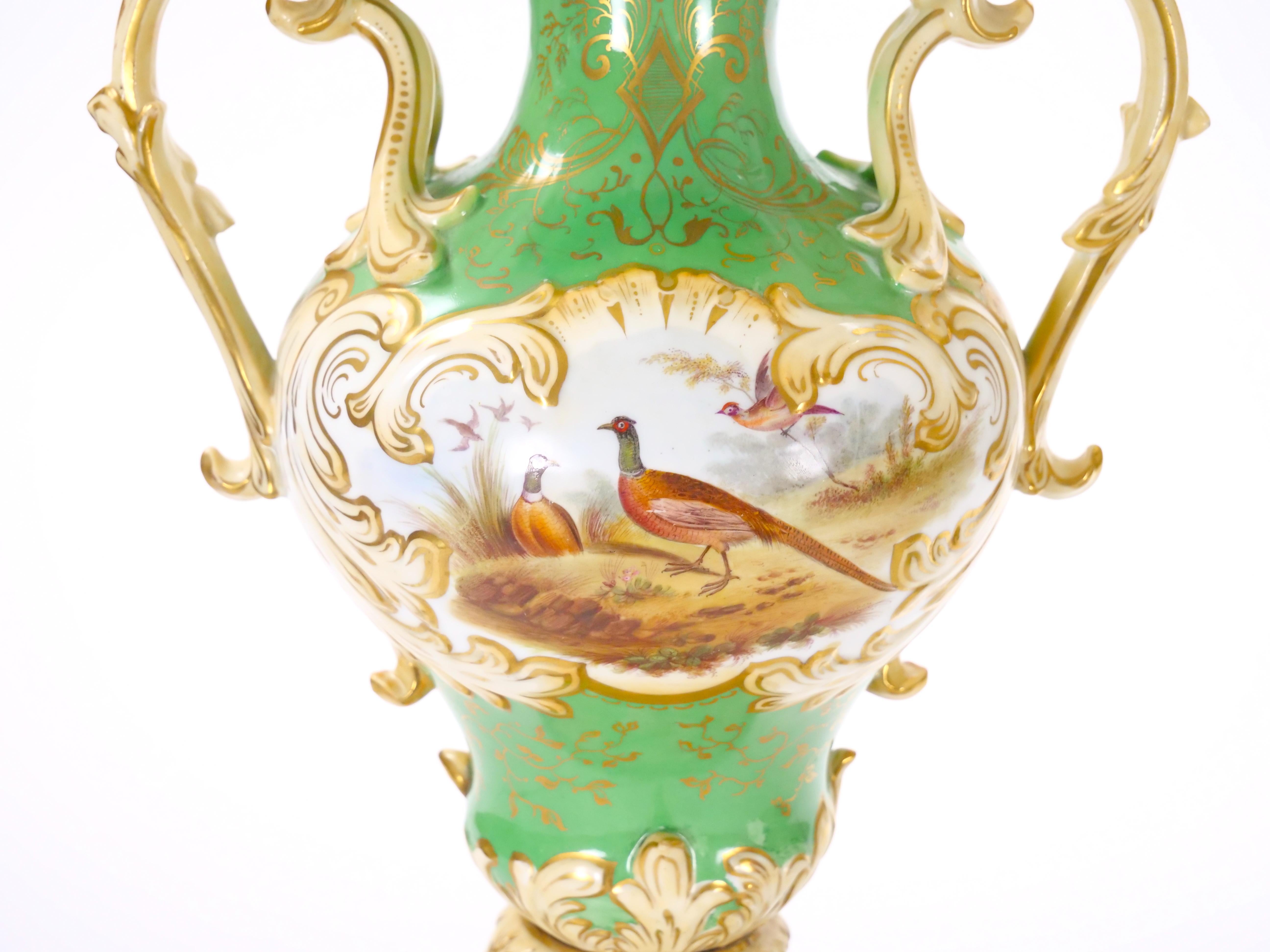 Lampes de table en porcelaine peinte à la main et dorée Royal Worcester du début du 20e siècle en vente 4