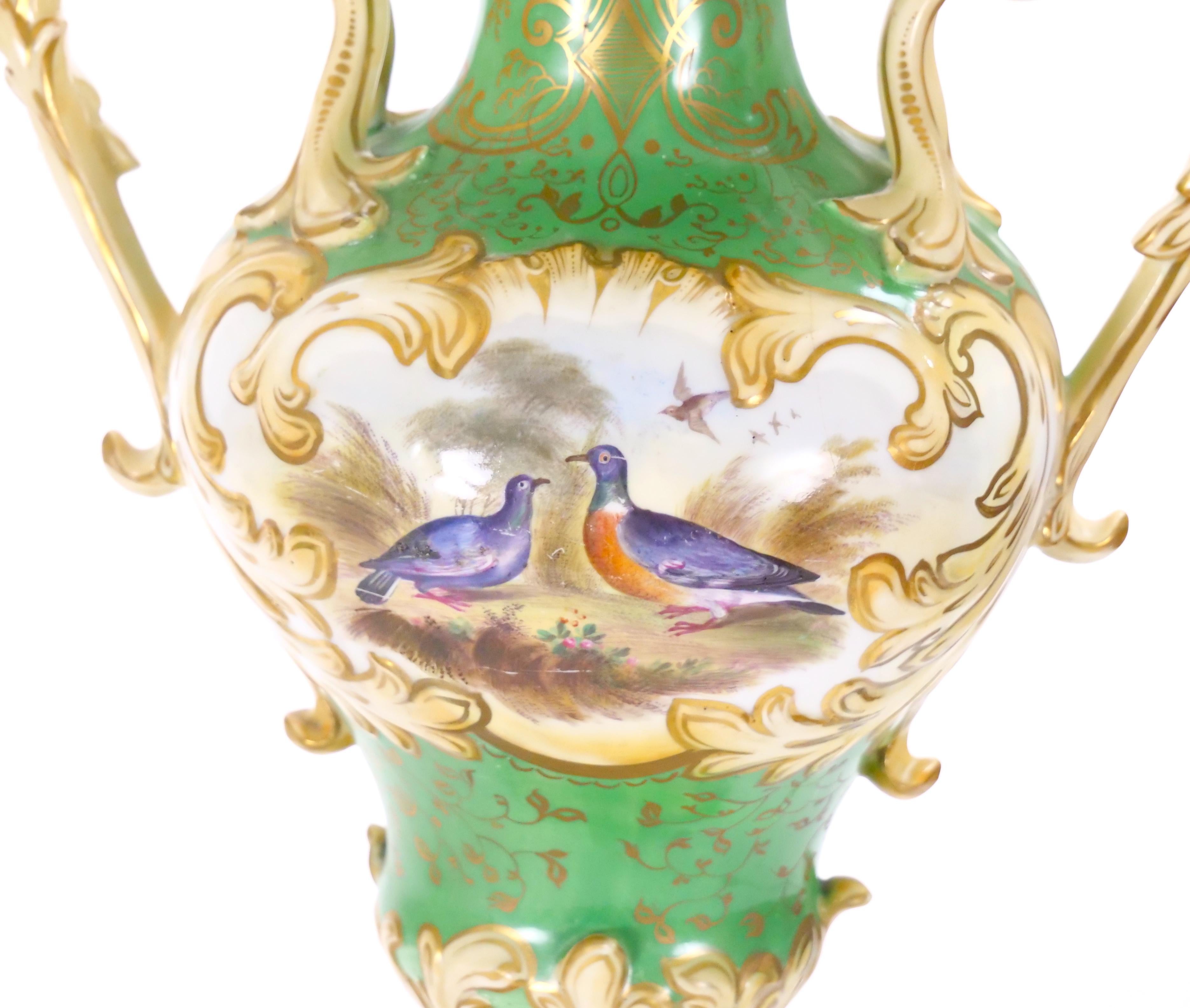 Lampes de table en porcelaine peinte à la main et dorée Royal Worcester du début du 20e siècle en vente 5