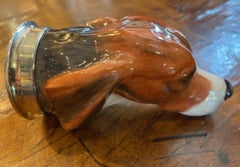 Early 20th Century Royale Stratford English Porcelain Hound Dog Stirrup Cup