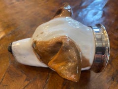 Early 20th Century Royale Stratford English Porcelain Jack Russell Stirrup Cup