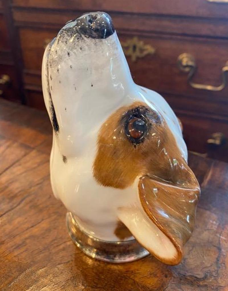 Early 20th Century Royale Stratford English Porcelain Jack Russell Stirrup Cup 2