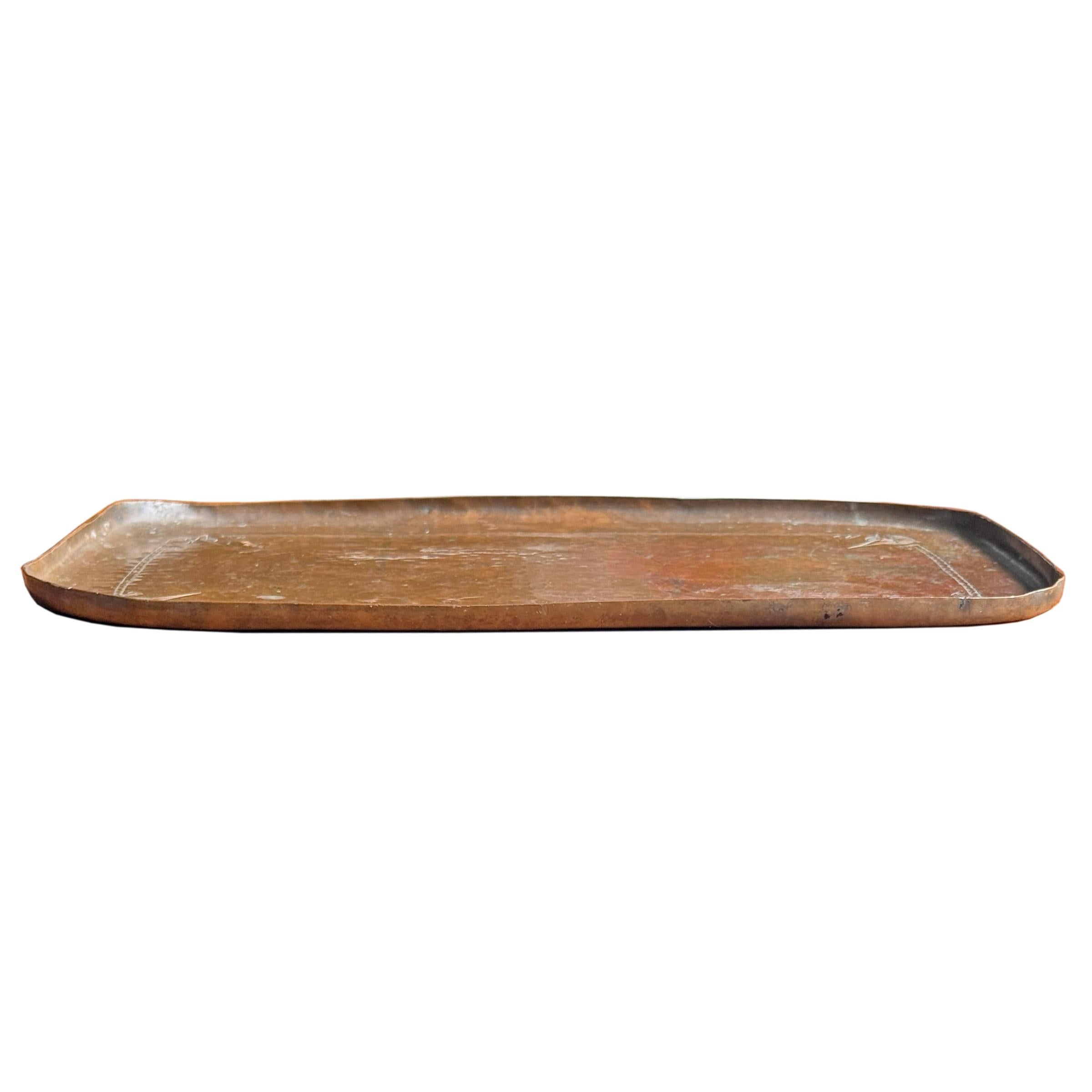 Early 20th Century Roycroft Hammered Copper Tray For Sale 2