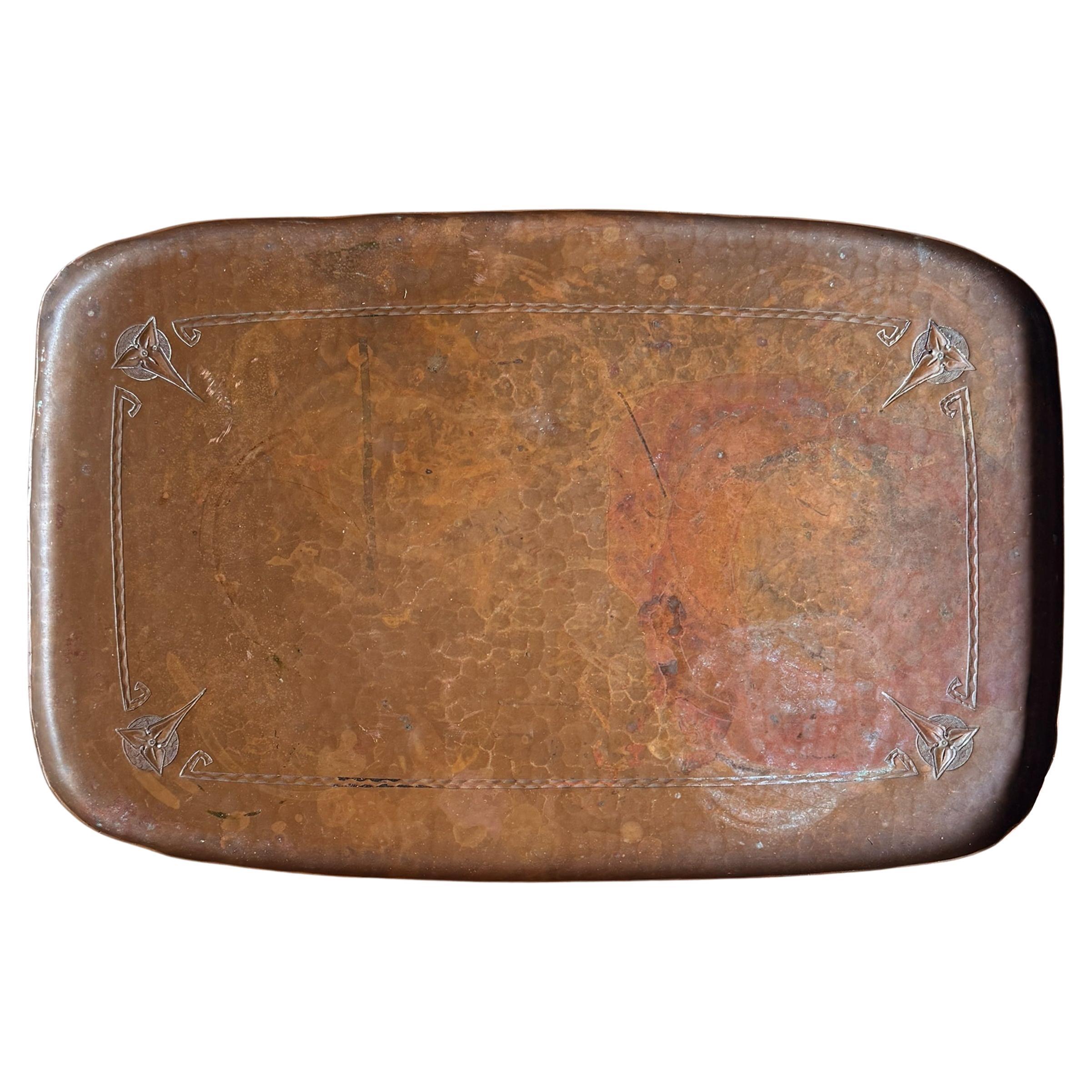 Early 20th Century Roycroft Hammered Copper Tray