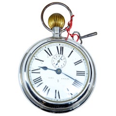 Early 20th Century RSM German Clock Oversized Pocket Watch by D.R.G.M