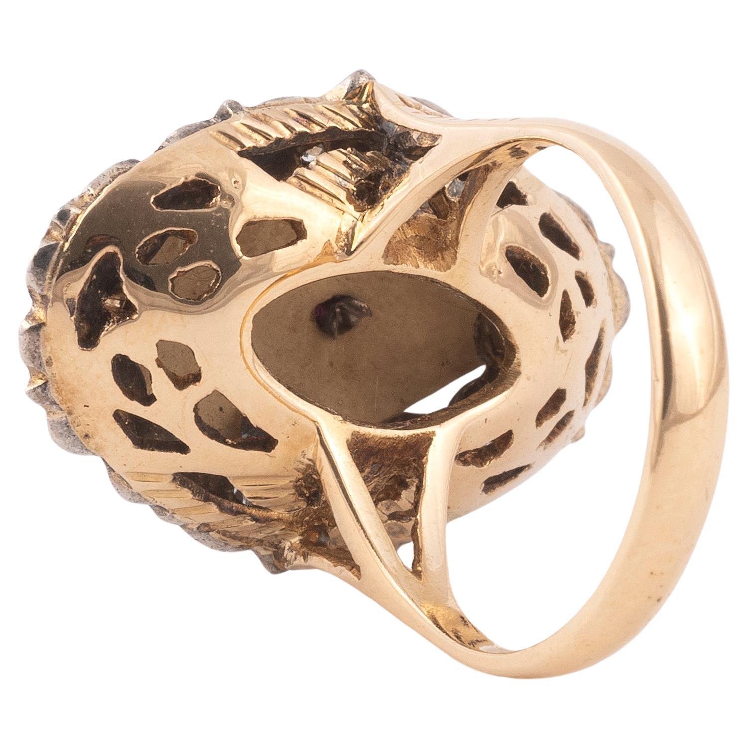 Art nouveau Bague en rubis, diamant et émail du début du 20e siècle, circa 1900 en vente