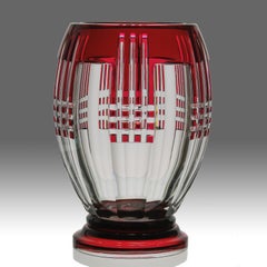 Early 20th Century Ruby Red "Art Deco Vase" by Val St. Lambert