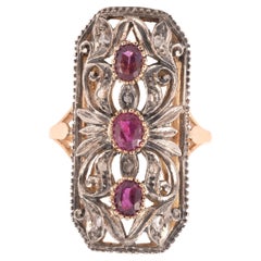 Early 20th Century Ruby Three-Stone Ring 1900's