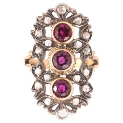 Early 20th Century Ruby Three-Stone Ring, circa 1900