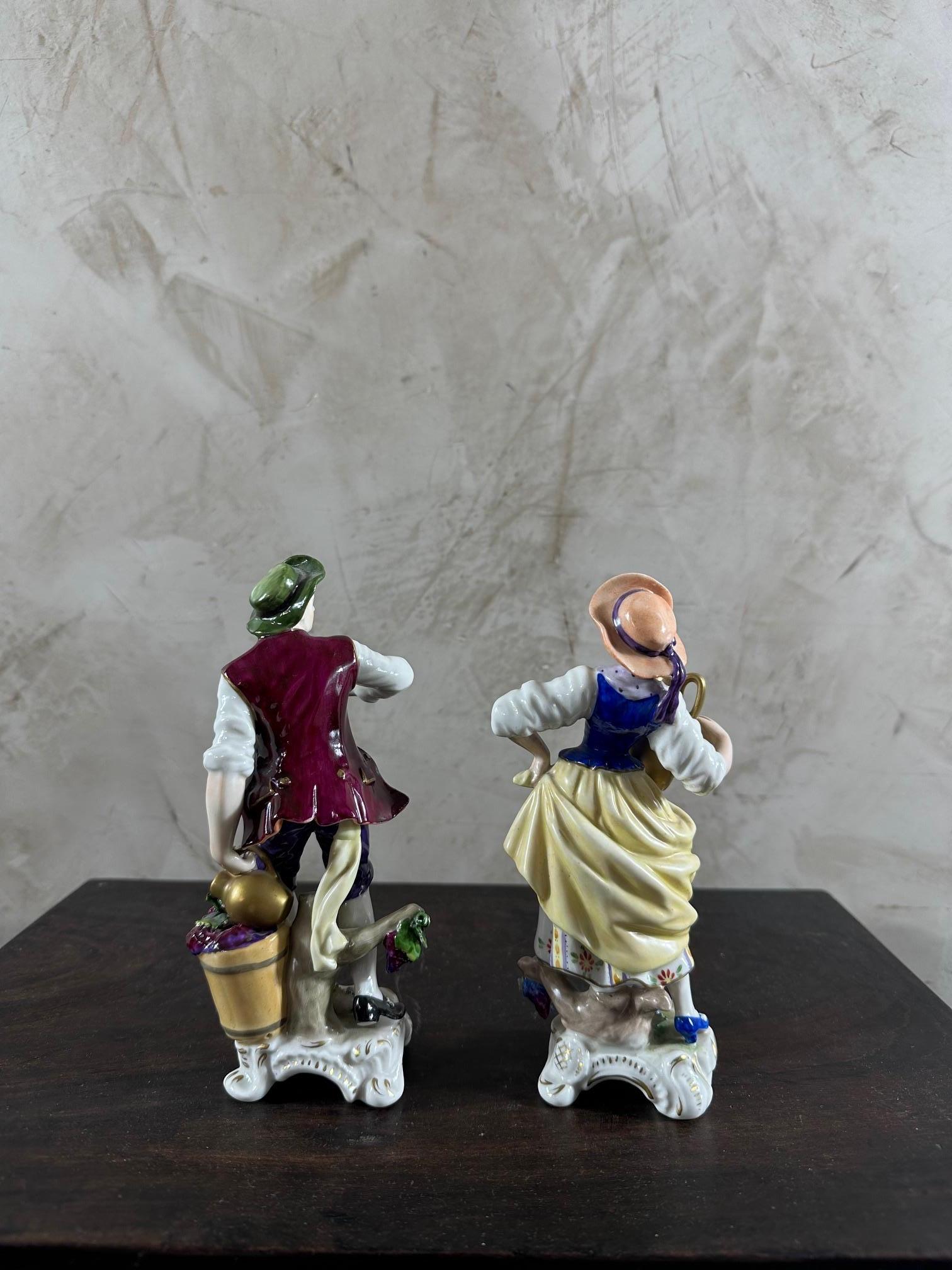 20th Century Early 20th century Rudolf Kammer Porcelain Pair of Figurative Statue
