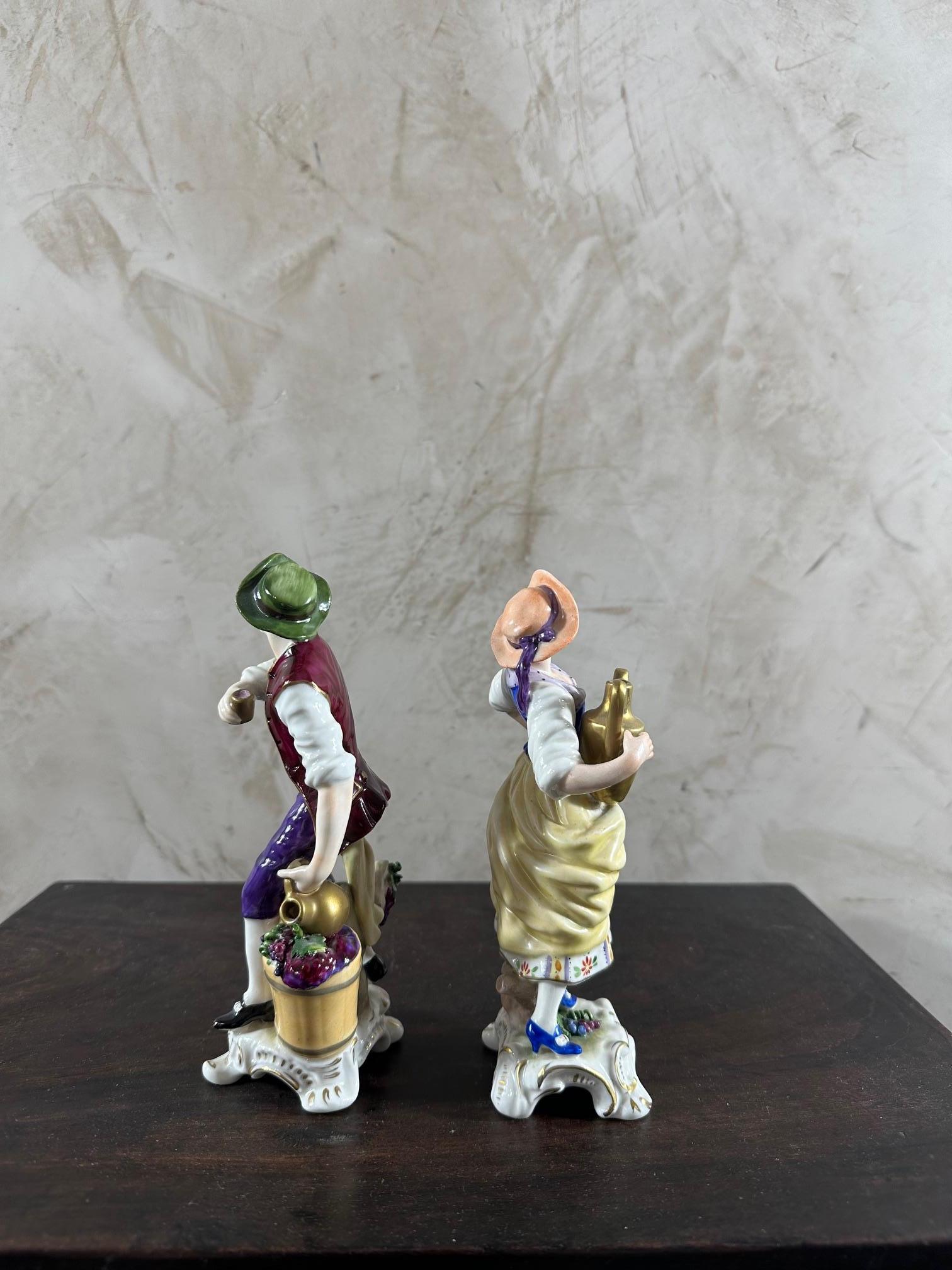 Early 20th century Rudolf Kammer Porcelain Pair of Figurative Statue 1