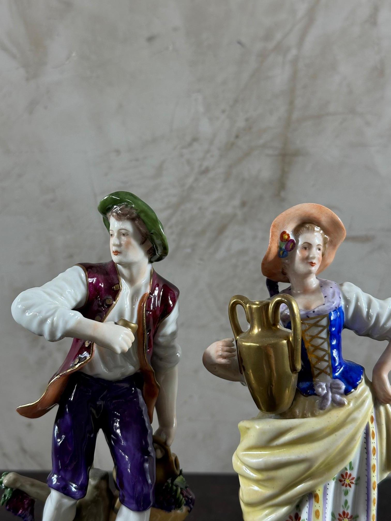 Early 20th century Rudolf Kammer Porcelain Pair of Figurative Statue 2