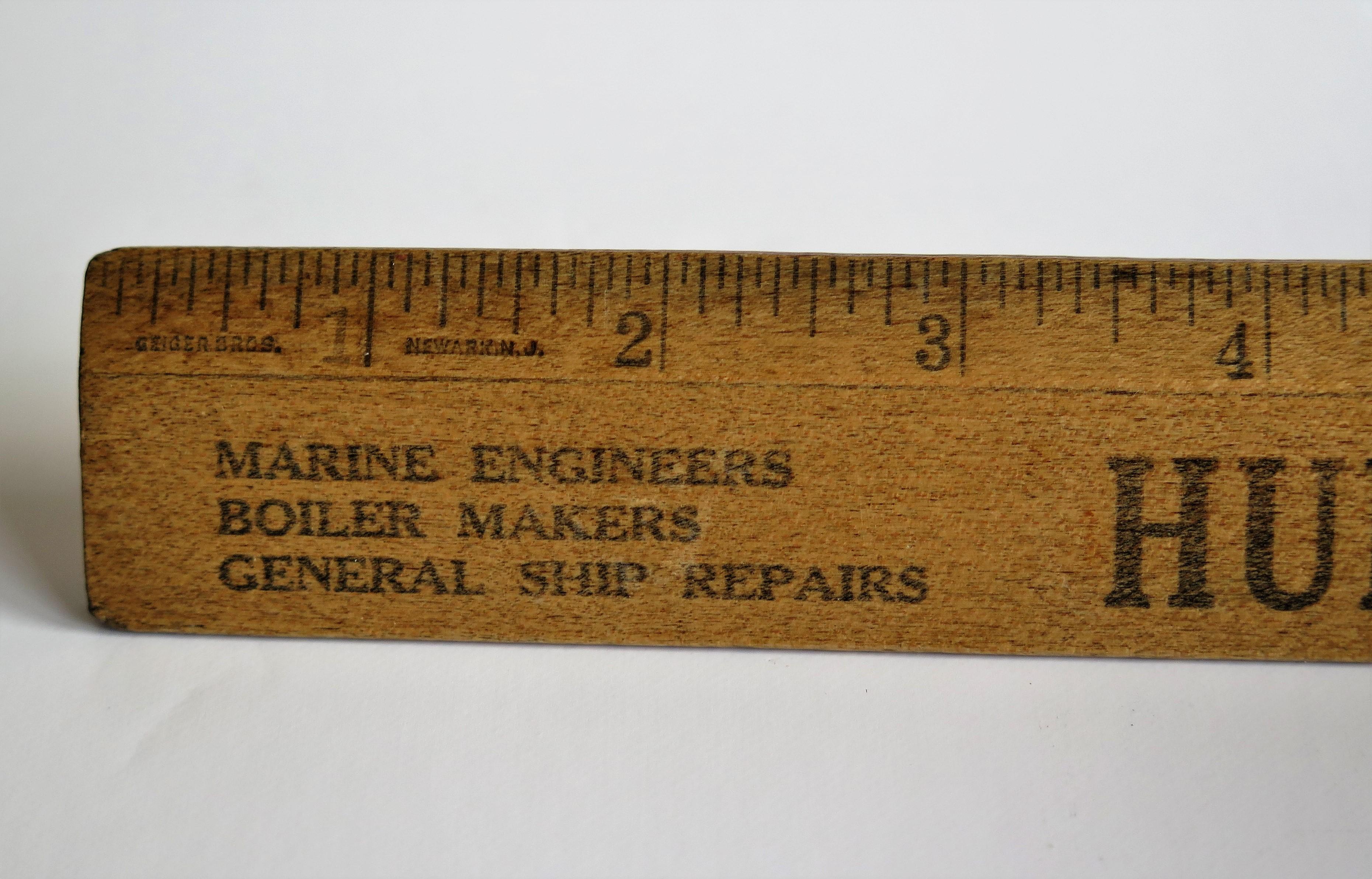 Hardwood Ruler for Hudson Engineering NJ by Geiger Bros Newark US, Ca 1920 For Sale 3