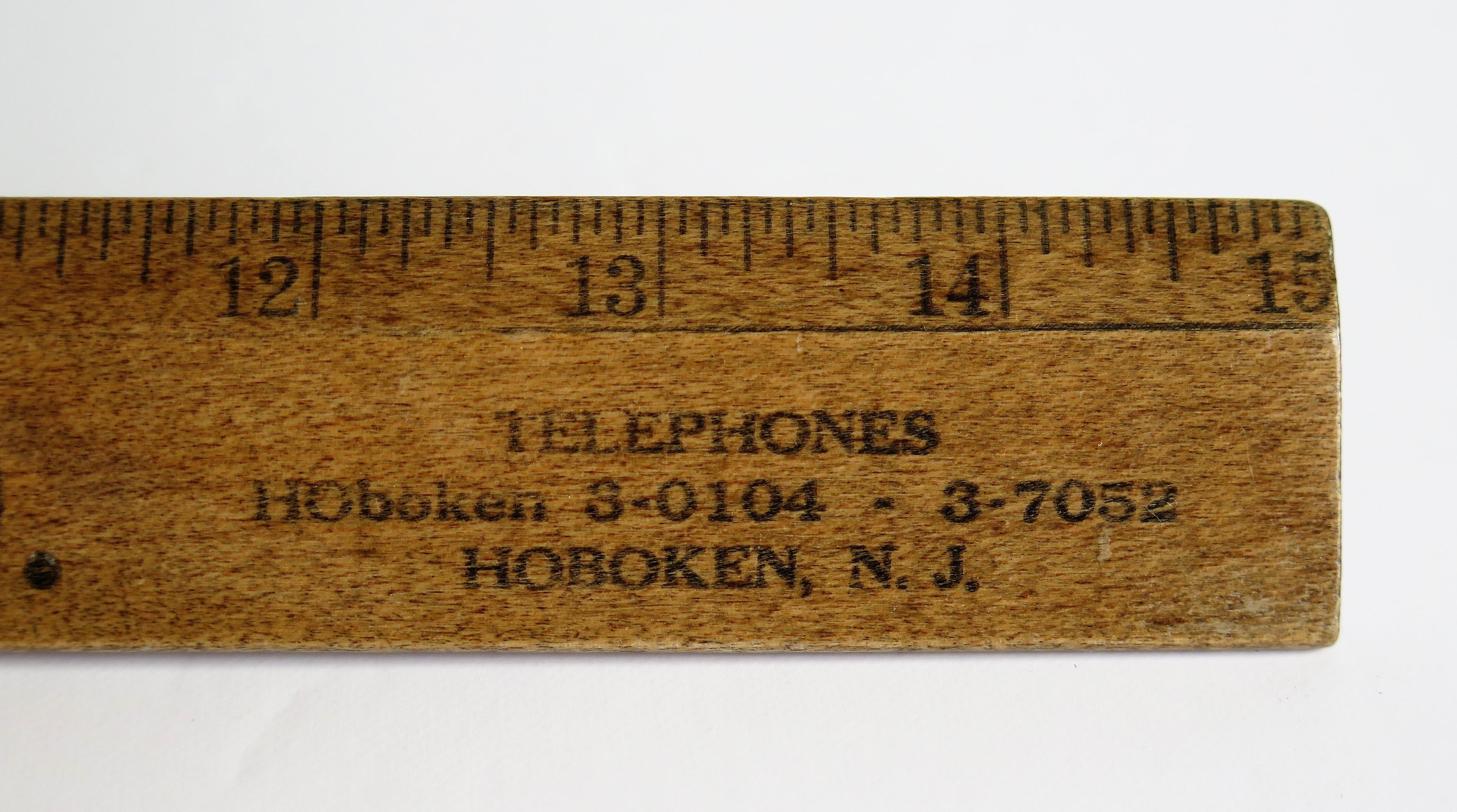 Hardwood Ruler for Hudson Engineering NJ by Geiger Bros Newark US, Ca 1920 For Sale 4