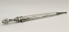 Early 20th Century Russian Silver Khanjali Dagger with Hebrew Inscription