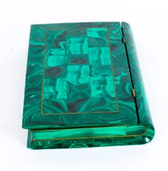 Early 20th Century Russian Malachite Book Form Box with Mineral Specimens
