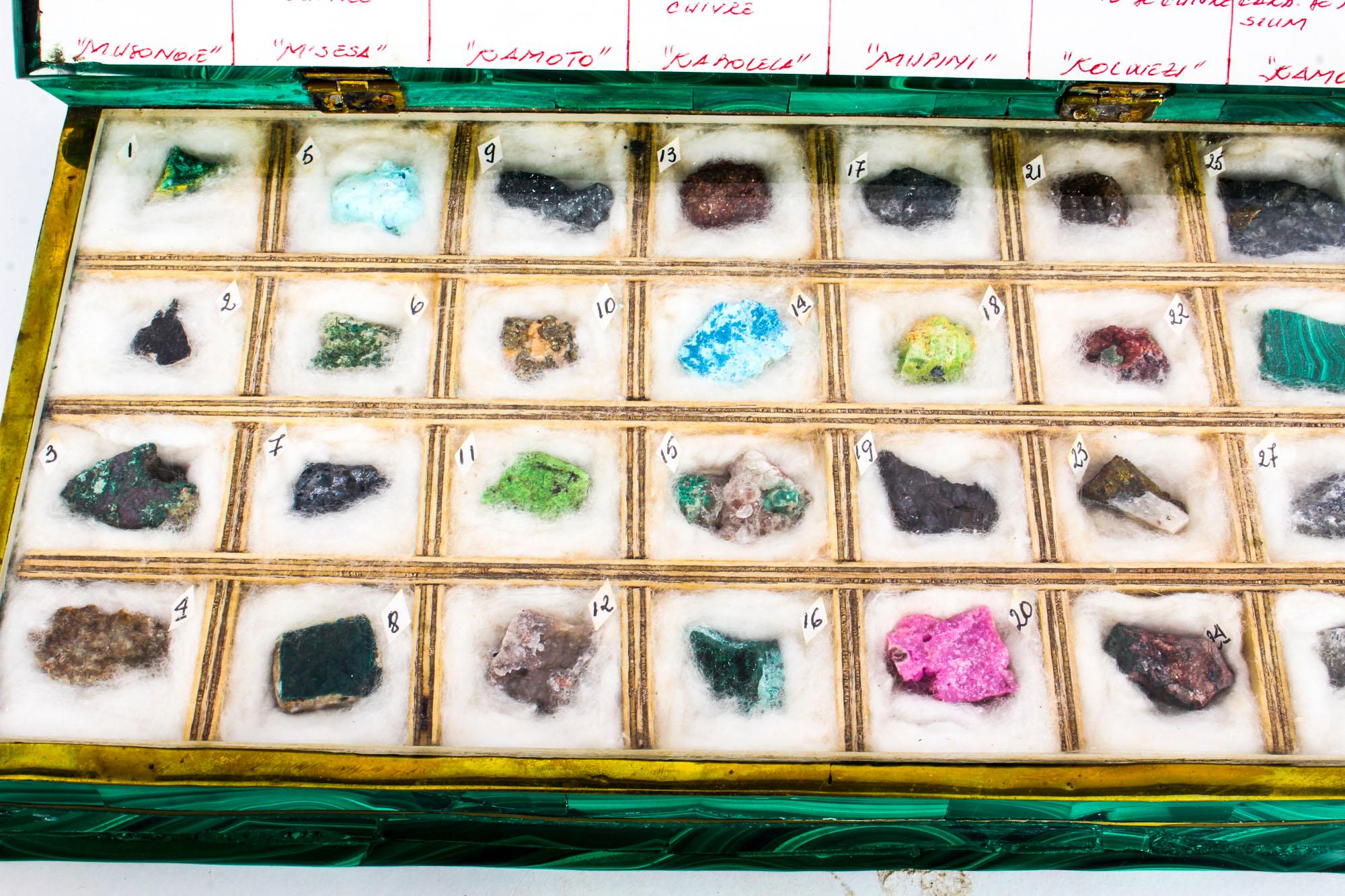 Early 20th Century Russian Malachite Book Form Box with Mineral Specimens 2