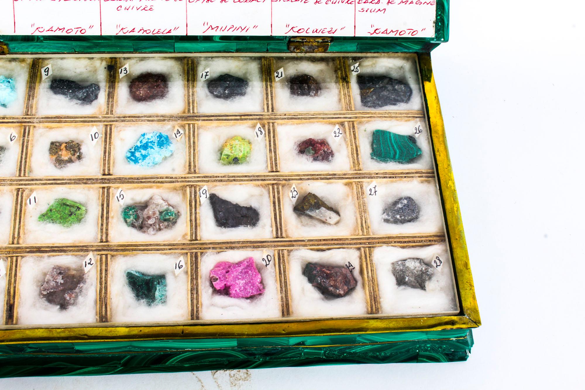 Early 20th Century Russian Malachite Book Form Box with Mineral Specimens 4