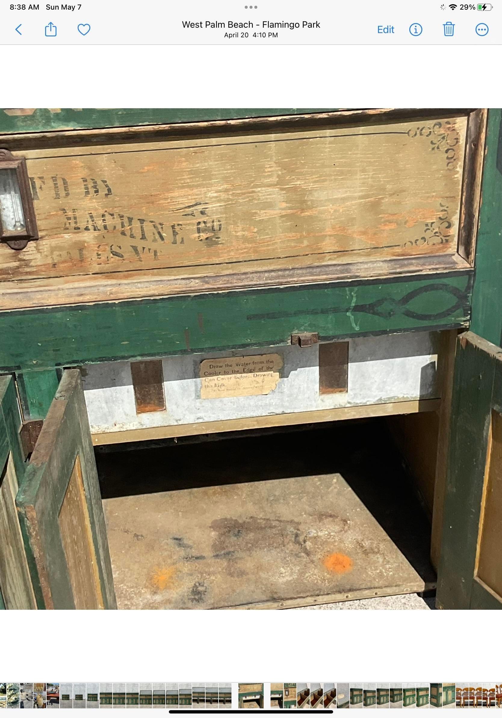 Early 20th Century Rustic A.H. Reid Creamery Cabinet For Sale 2