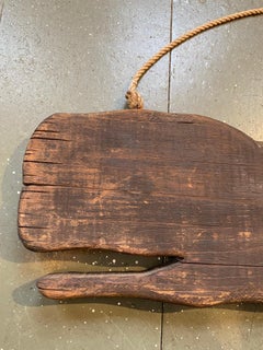 Early 20th Century Rustic Carved Wooden Whale