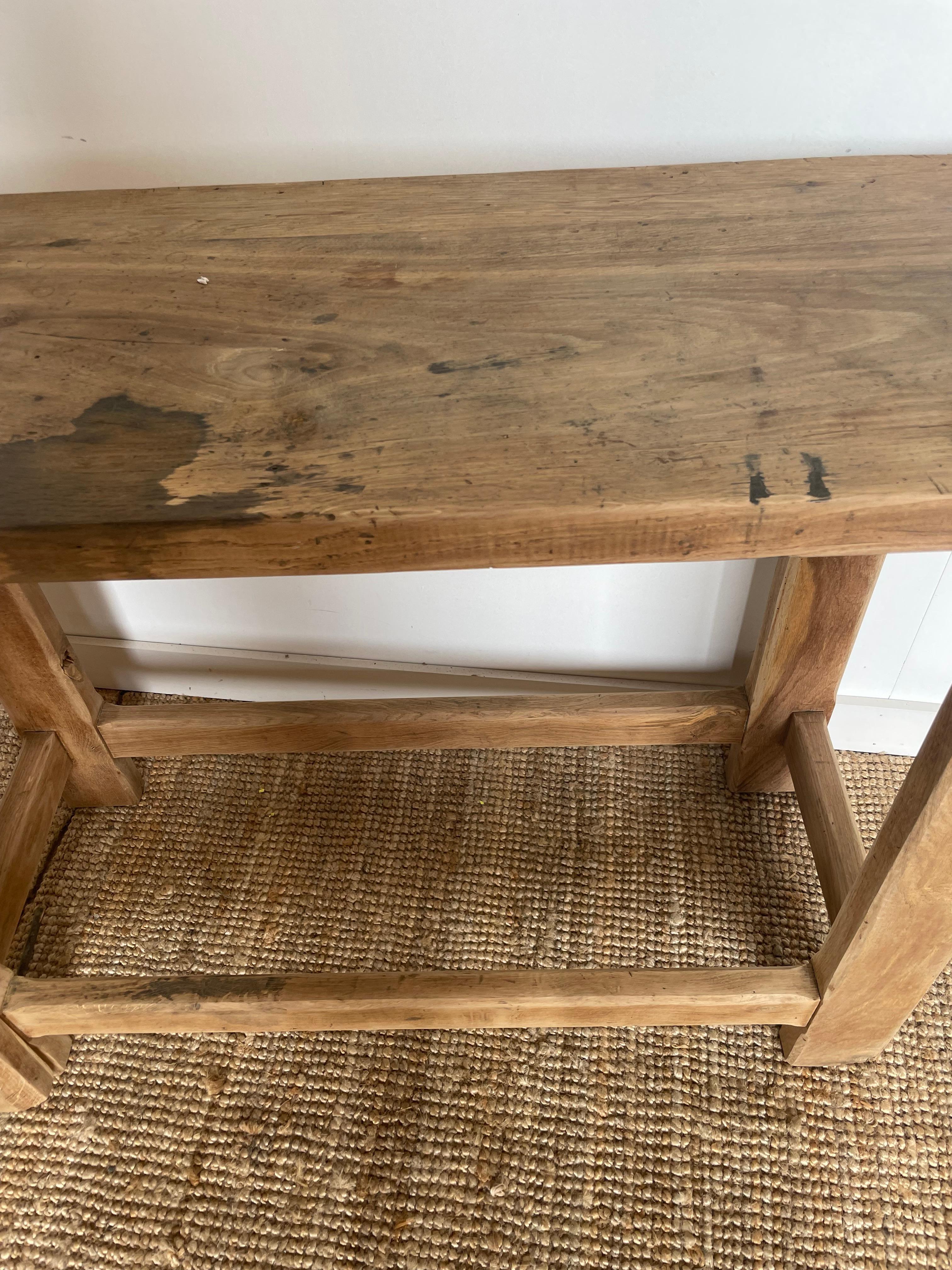 Oak Early 20th century rustic console table  For Sale