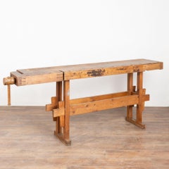 Early 20th Century Rustic Console Table Workbench