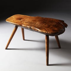 Early 20th Century Rustic English Elmwood Bench or Table