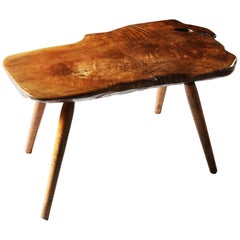 Early 20th Century Rustic English Elmwood Bench or Table