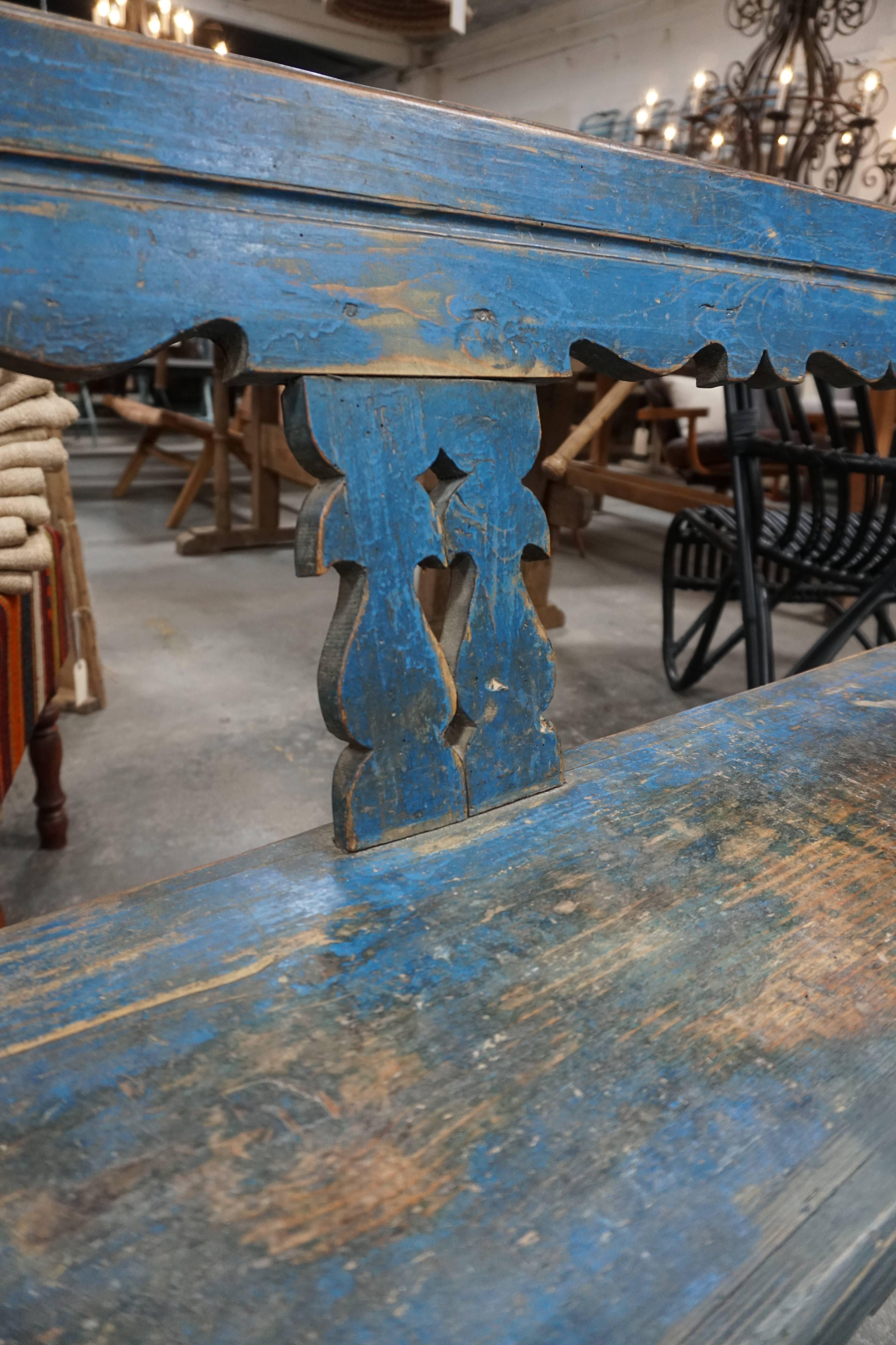 Hand-Carved Early 20th Century Rustic French Bench