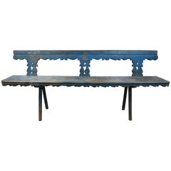 Antique Early 20th Century Rustic French Bench