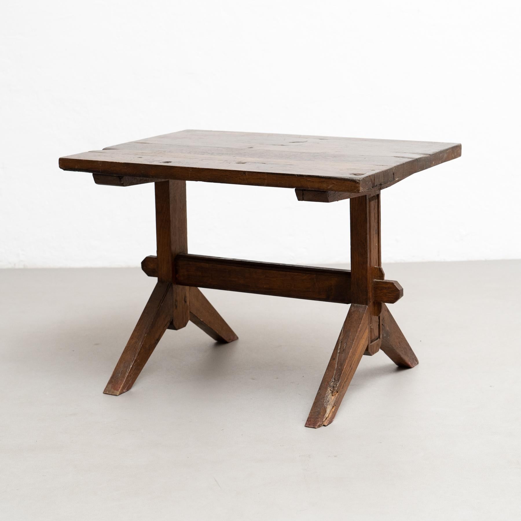 Mid-20th Century Early 20th Century Rustic French Side Table in Wood For Sale