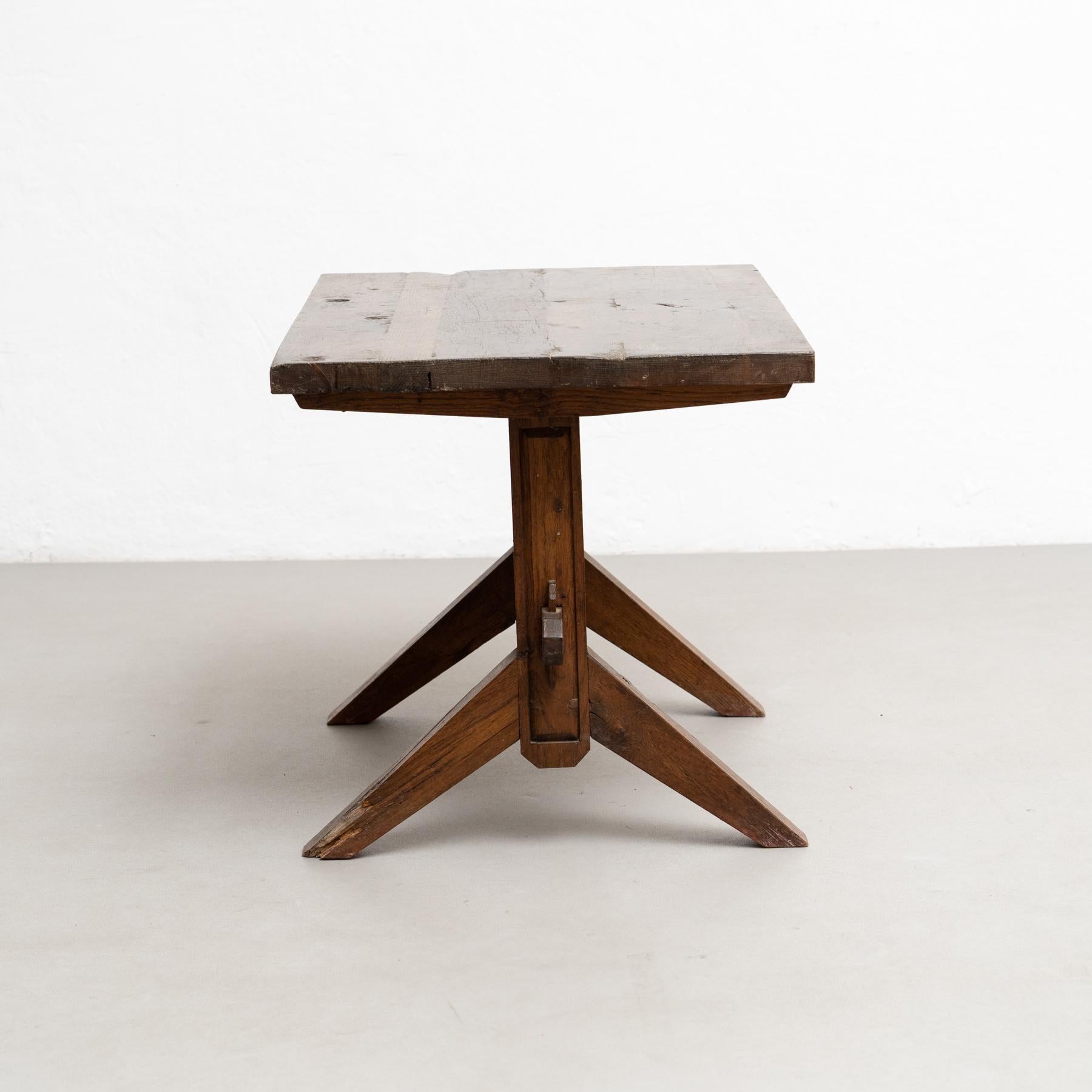 Mid-20th Century Early 20th Century Rustic French Side Table in Wood For Sale