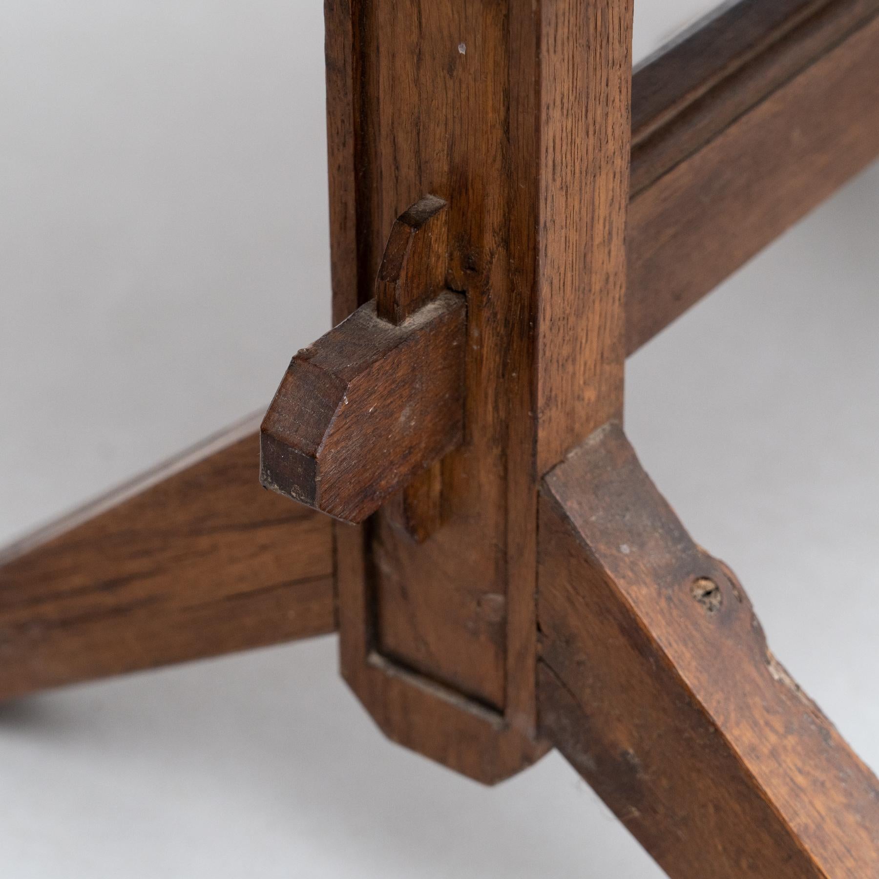 Early 20th Century Rustic French Side Table in Wood For Sale 5