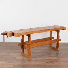 Early 20th Century Rustic Narrow Carpenter's Workbench Console Table