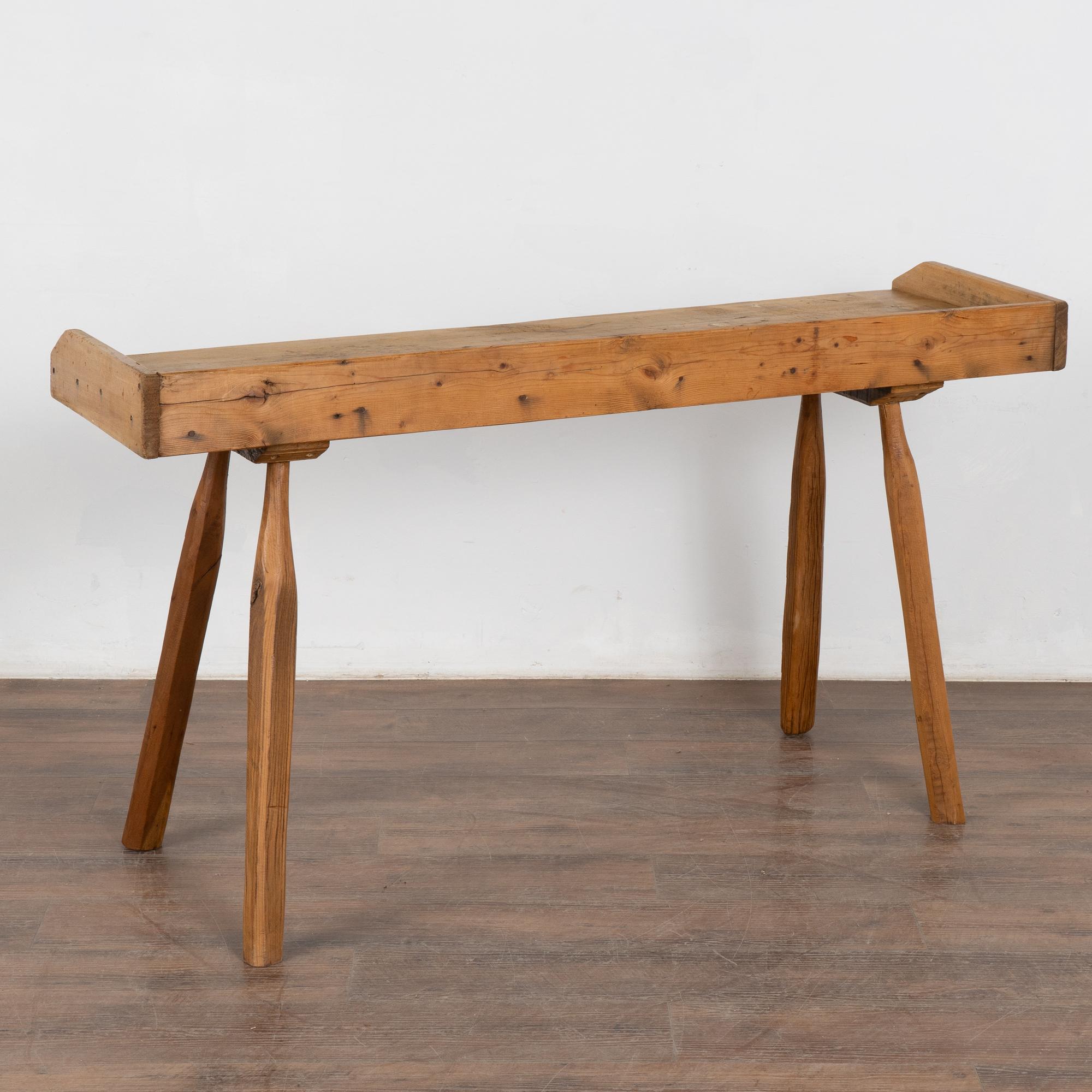 Early 20th Century Rustic Peg Leg Console Table from Hungary For Sale 9