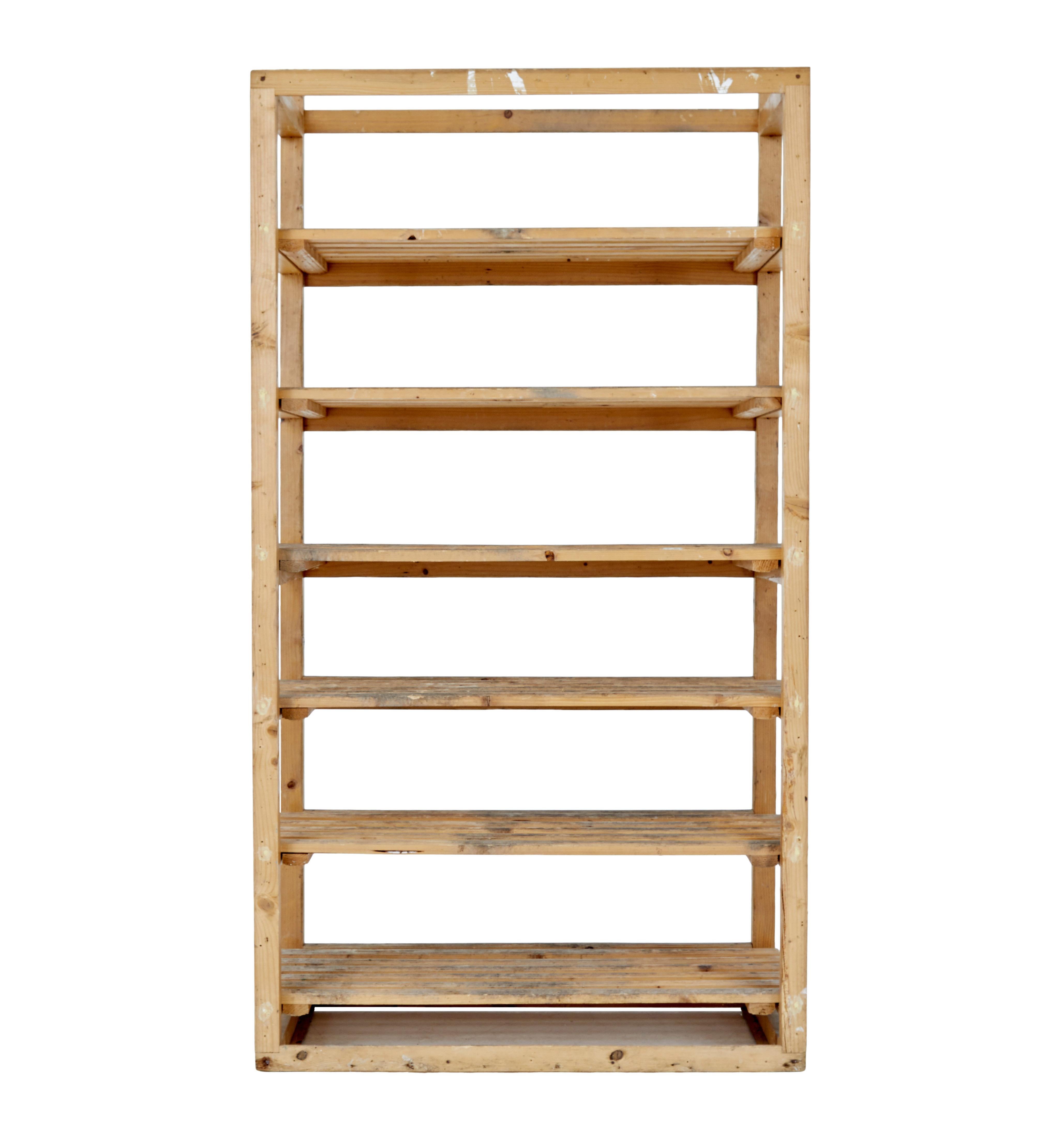 Woodwork Early 20th Century Rustic Pine Storage Rack