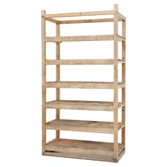 Antique Early 20th Century Rustic Pine Storage Rack