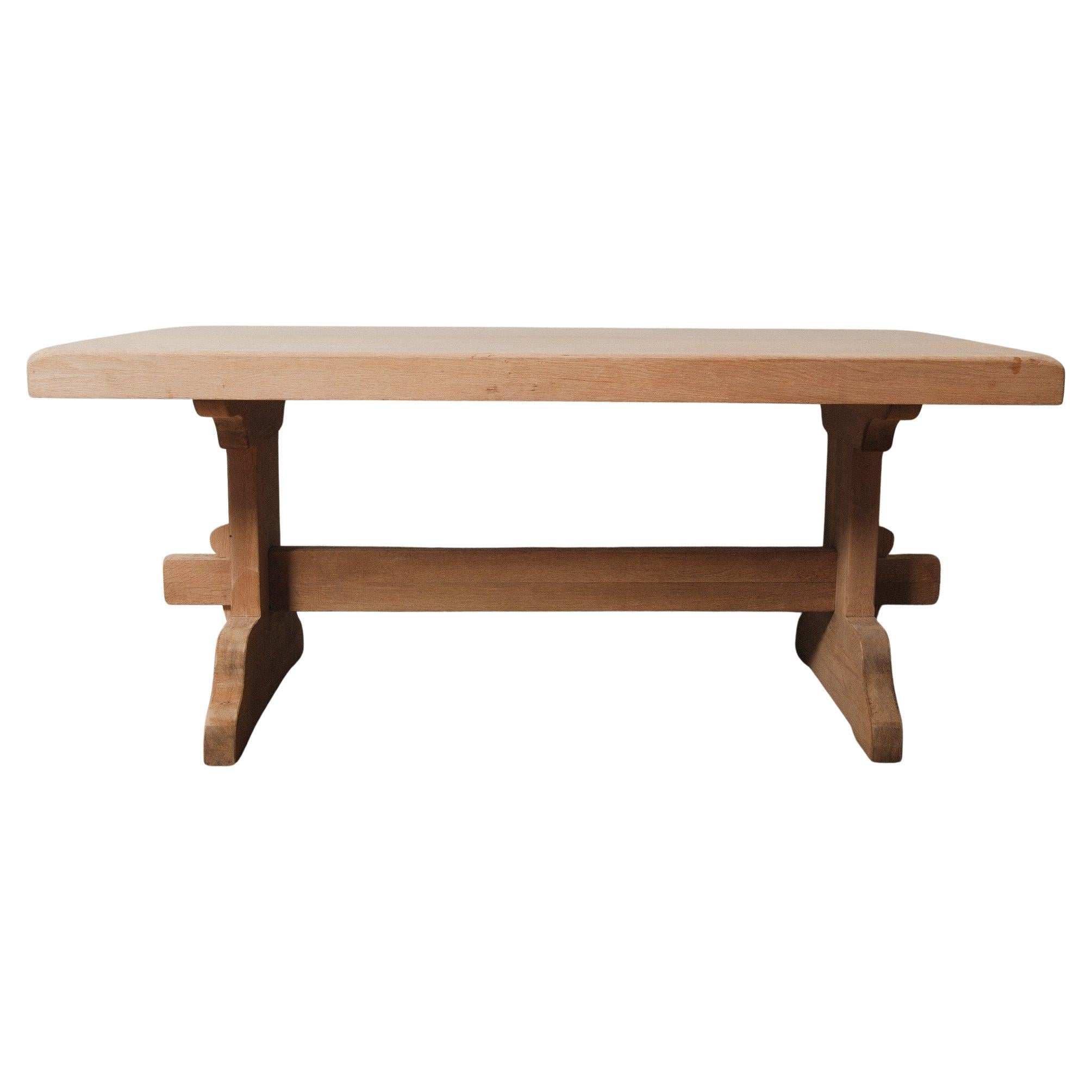 Early 20th Century Rustic Pine Trestle Dining Table