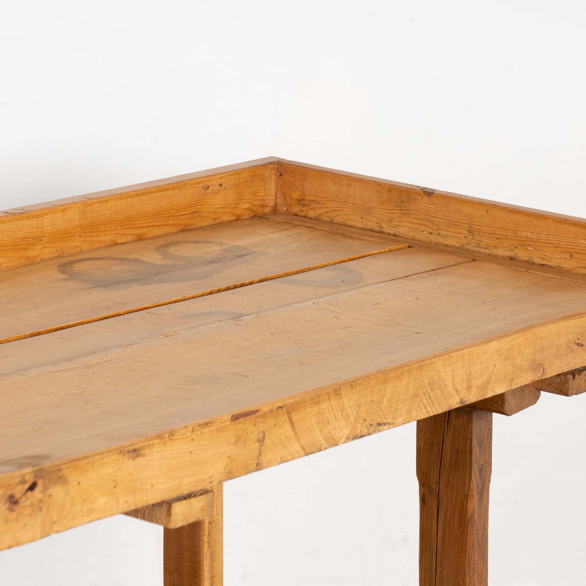 Early 20th Century Rustic Pine Work Table Console from Hungary For Sale 4