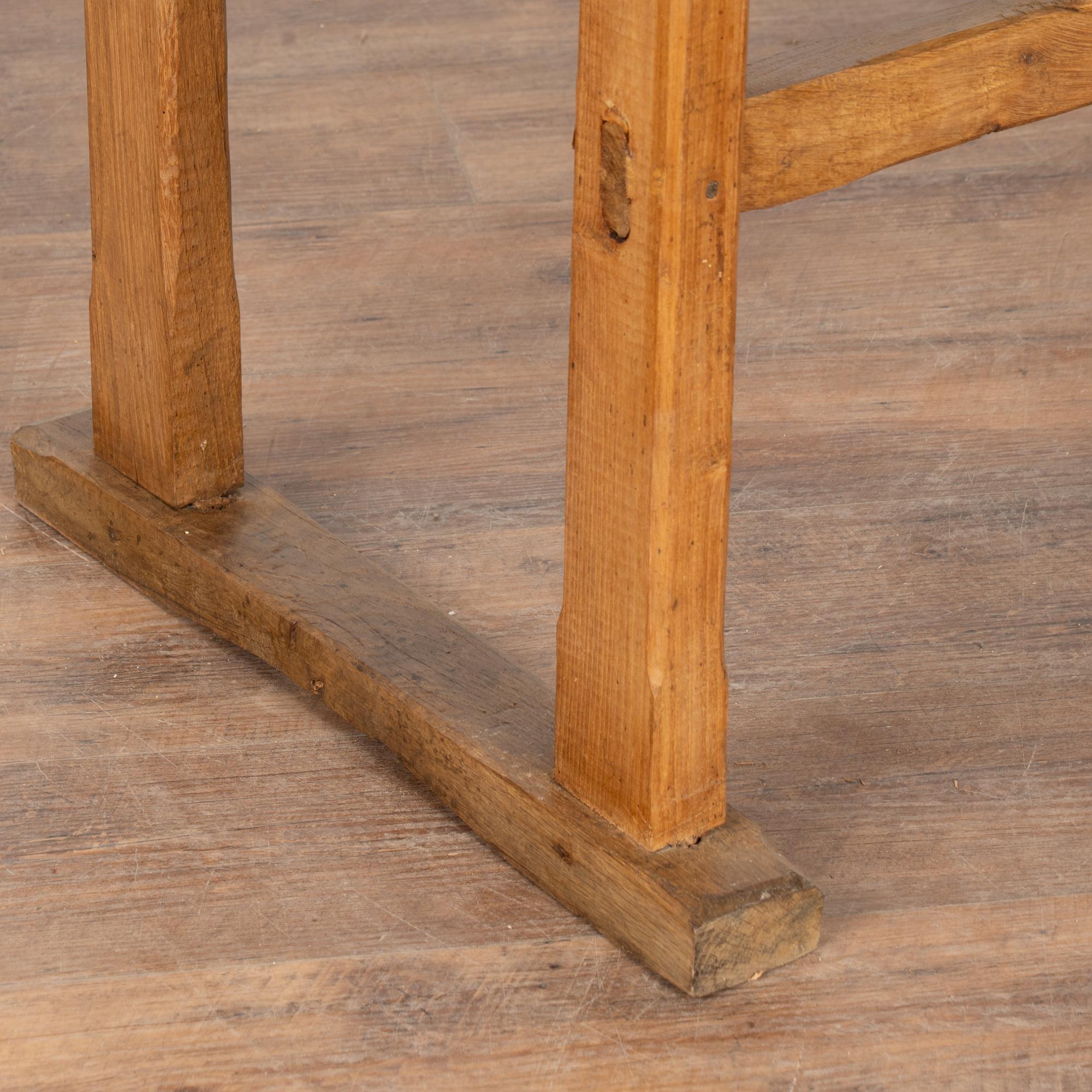 Early 20th Century Rustic Pine Work Table Console from Hungary For Sale 5