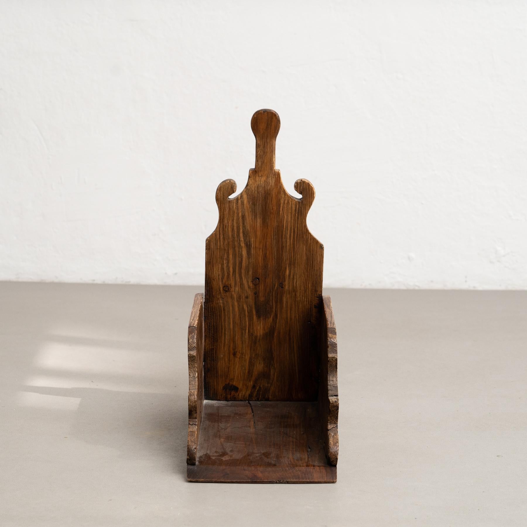 French Early 20th Century Rustic Sculptural Wood Broom Dustpan For Sale