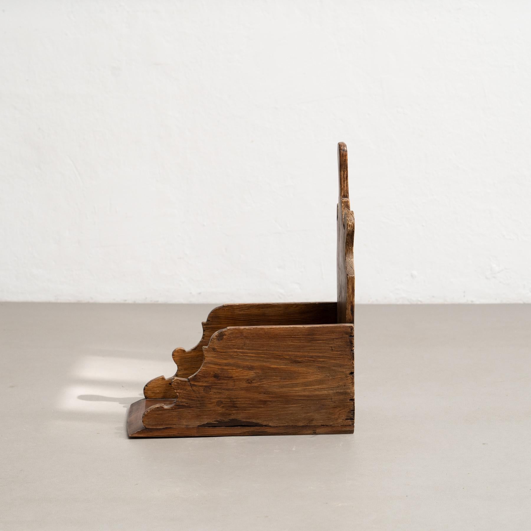 Rustikale skulpturale Holzbroom-Schubladenschale aus dem frühen 20. Jahrhundert im Angebot 1