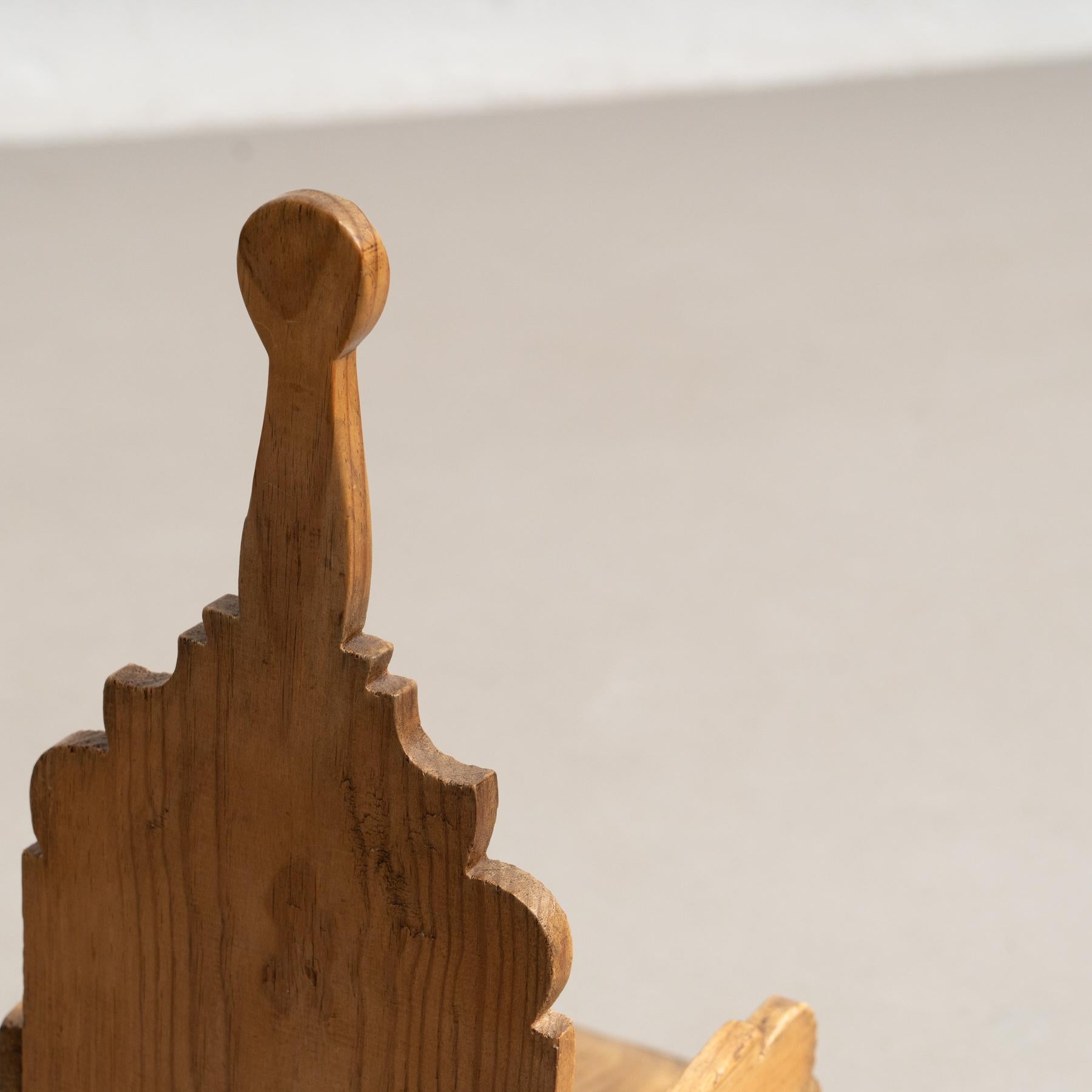 Rustikale skulpturale Holzbroom-Schubladenschale aus dem frühen 20. Jahrhundert im Angebot 4